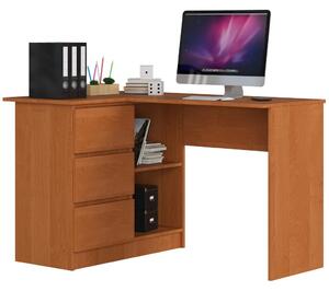 Rohový psací stůl ALERON - olše, levé provedení