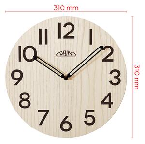 Dřevěné designové hodiny hnědé/světle hnědé PRIM Genuine Veneer - A