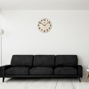 Dřevěné designové hodiny hnědé/světle hnědé PRIM Genuine Veneer - A