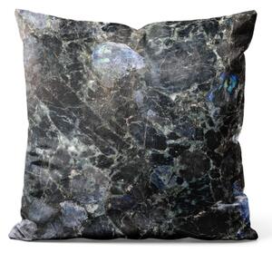 Dekorační velurový polštář Kosmický krystal - detail povrchu drahého kamene