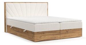 Boxspring postel s úložným prostorem v krémovo-přírodní barvě 160x200 cm Asahi – Maison de Rêve