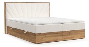 Boxspring postel s úložným prostorem v krémovo-přírodní barvě 140x200 cm Asahi – Maison de Rêve