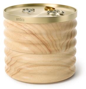 Umbra, Dřevěná šperkovnice / misky na šperky Tesora Wood | přírodní, mosaz