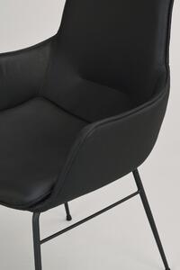 Rowico Černá kožená židle Lowell