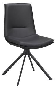 Rowico Černá otočná kožená židle Lowell bez područek