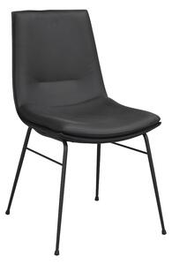 Rowico Černá kožená židle Lowell bez područek