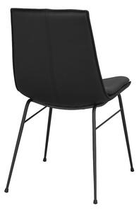 Rowico Černá kožená židle Lowell bez područek