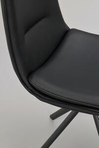 Rowico Černá otočná kožená židle Lowell bez područek