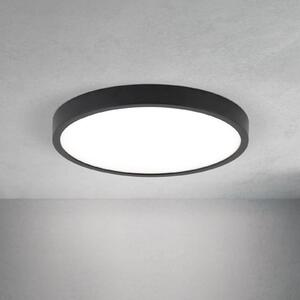 ORION LED stropní svítidlo Disc, černé Ø 24 cm, kov/plast, stmívatelný, Černá, Obývací pokoj / jídelna, Hliník, Moderní
