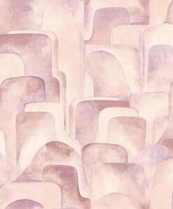 Béžovo-růžová geometrická vliesová tapeta na zeď, Z77537, Savana, Zambaiti Parati