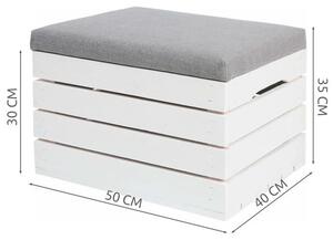 ISO 3636 Taburet s polstrovaným víkem 40X50x35cm - šedo-bílý