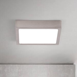 ORION LED stropní svítidlo Disc, satinovaná niklová barva, délka 14 cm, stmívatelný, Hliník / šedá / zinek, Obývací pokoj / jídelna, Hliník, Moderní
