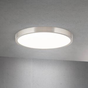 ORION LED stropní svítidlo Disc, satinovaná niklová barva, Ø 28 cm,, stmívatelný, Hliník / šedá / zinek, Obývací pokoj / jídelna, Hliník, Moderní