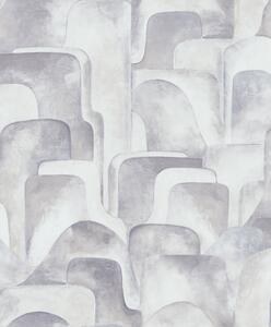 Šedo-béžová geometrická vliesová tapeta na zeď, Z77530, Savana, Zambaiti Parati