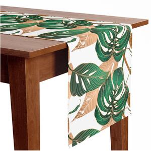 Běhoun na stůl Duté listy - botanická kompozice v zelených a hnědých odstínech