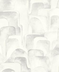 Šedo-bílá geometrická vliesová tapeta na zeď, Z77534, Savana, Zambaiti Parati