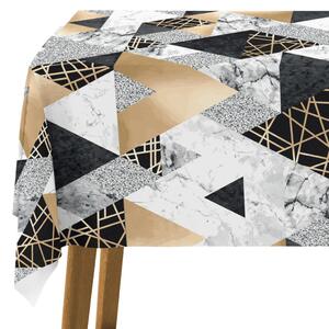 Ubrus na stůl Geometrie elegance - minimalistický vzor s imitací mramoru a zlata