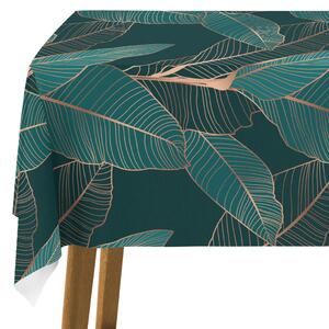 Ubrus na stůl Szlachetny fíkus - botanická kompozice glamour se zlatým vzorem