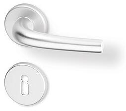 VÝPRODEJ Dveřní kování ACT Anna R PK (F1) - BB klika-klika otvor pro obyčejný klíč/F1 (hliník stříbrný)
