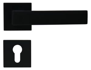 Dveřní kování RICHTER Garda (černá matná) - BB klika-klika otvor pro obyčejný klíč/Černá matná