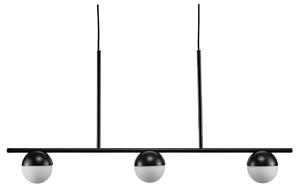 Nordlux Opálově bílé skleněné závěsné světlo Contina s černou základnou 90 cm