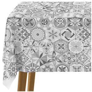 Ubrus na stůl Orientalni heksagoni - motiv navdihnjen s keramiko v slogu patchwork