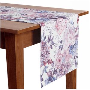 Běhoun na stůl Pomladna kompozicija - cvetovi v odtenkih roza in modre barve
