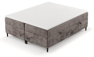Hnědá boxspring postel s úložným prostorem 200x200 cm Araya – Maison de Rêve