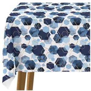 Ubrus na stůl Elegantní šestiúhelníky - geometrické motivy zobrazené na bílém pozadí