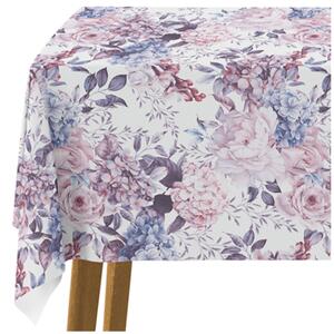 Ubrus na stůl Jarní kompozice - květiny v odstínech růžové a modré barvy