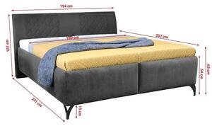 Čalouněná postel Melissa 180x200, šedá, včetně matrace