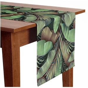 Běhoun na stůl Obrazi listov - zeleno-rjava kompozicija navdihnjena z naravo