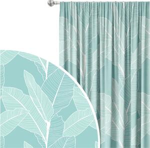 Záclona na žabky Fíkusové osvěžení - botanická glamour kompozice s bílým vzorem