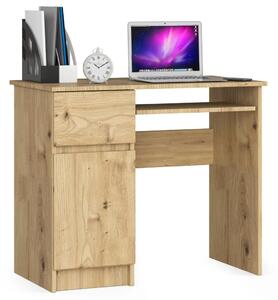 PC stůl KALRION - dub artisan, levé provedení
