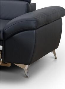 Kožená sedačka rozkládací Barx levý roh černá