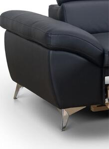 Kožená sedačka rozkládací Barx pravý roh černá