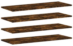 Nástěnné police 4 ks kouřový dub 80x30x1,5 cm kompozitní dřevo