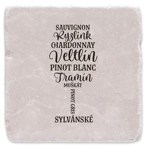 Sklenička - bílé odrůdy - mramorový tácek