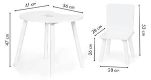 EcoToys Dětská sada stoleček a dvě židličky Měsíček, WH140