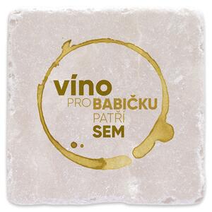 Bílé víno pro babičku - mramorový tácek