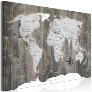 Obraz XXL Mapa světa: Dřevěný svět