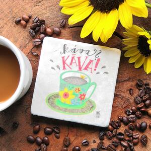 Káva? Káva! - mramorový tácek