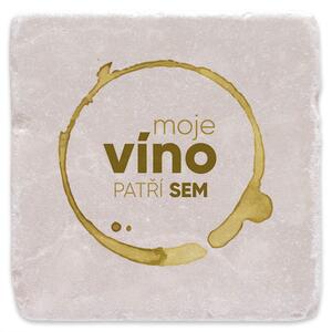 Moje víno patří sem - bílé - mramorový tácek