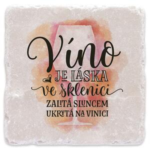 Víno je láska - červené 02 - mramorový tácek