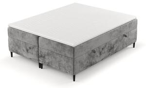 Tmavě šedá boxspring postel s úložným prostorem 140x200 cm Araya – Maison de Rêve