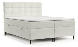 Krémová boxspring postel s úložným prostorem 200x200 cm Urbaneo – Maison de Rêve