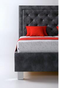 Čalouněná postel Elizabeth 180x200, tmavě šedá, včetně matrace