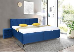 Čalouněná postel Franz 180x200, modrá, včetně matrace