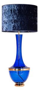 Vysoká stolní lampa TROYA - modré sklo