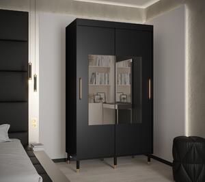 Šatní skříň Abi Calipso Tor Barva korpusu: Černá, Rozměry: 180 cm, Dveře: Černá + zrcadlo